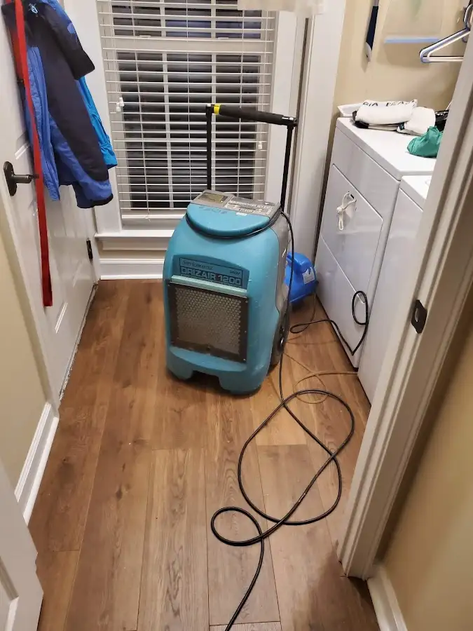 Commercial dehumidifier deployed for Flood Damage Cleanup in Plantation