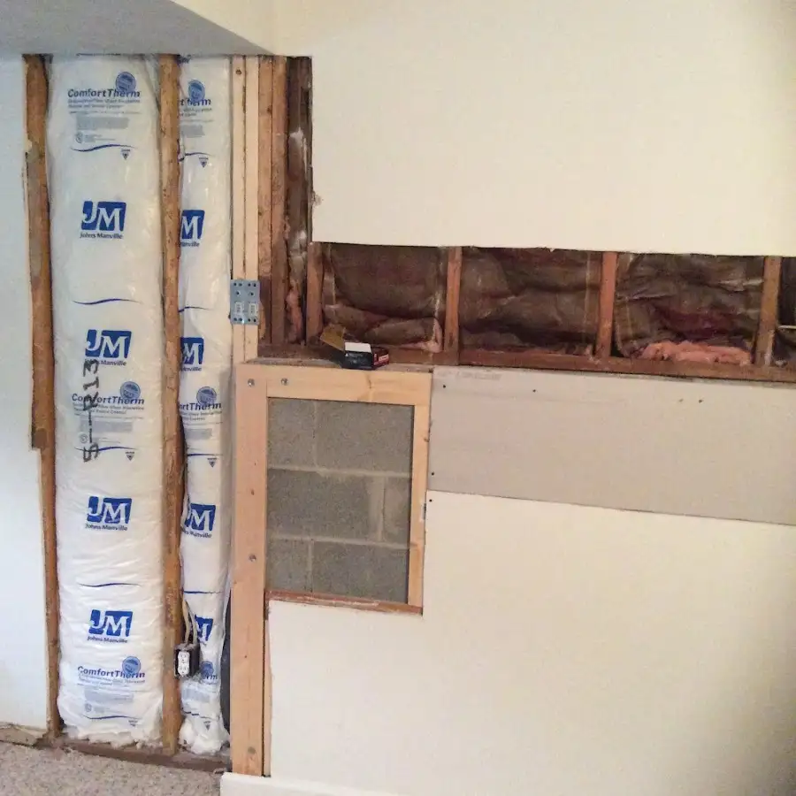 Wall insulation replacement during Basement Flood Cleanup in Plantation